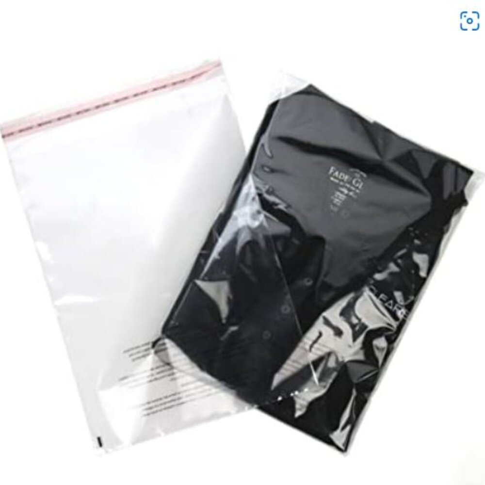 100 Clear FBA Bags 7.5" x 10.5" Suffocation Warning Self-Sealing & Resealable